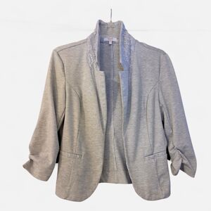 Vintage Y2K 90's Candies Light Gray Blazer Cropped Lace Ruching Size Large